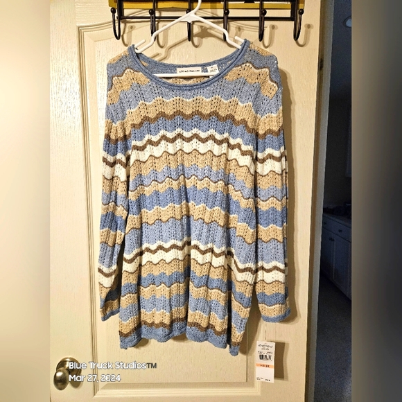 ALFRED DUNNER| Plus Size Ice Queen Multi Color Long Sleeve SWEATER - Picture 1 of 5